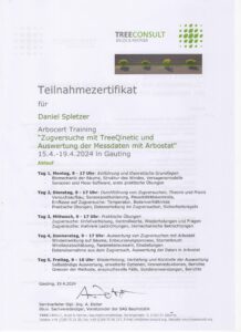 ArboCert Seminar zum Thema: Anwendung von Zugversuchen und die Auswertung via ArboStat